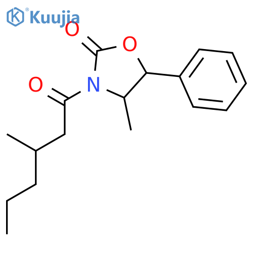 2-Oxazolidinone, 4-methyl-3-(3-methyl-1-oxohexyl)-5-phenyl-, (4R,5R)- structure
