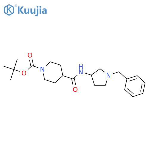1-Piperidinecarboxylic acid,4-[[[(3S)-1-(phenylmethyl)-3-pyrrolidinyl]amino]carbonyl]-,1,1-dimethylethyl ester structure