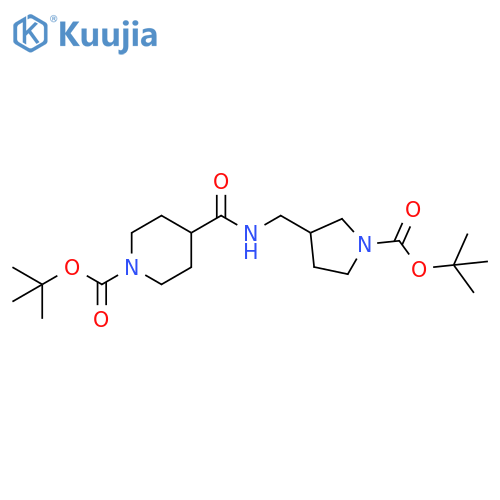 1-Piperidinecarboxylic acid,4-[[[[1-[(1,1-dimethylethoxy)carbonyl]-3-pyrrolidinyl]methyl]amino]carbonyl]-, 1,1-dimethylethyl ester structure
