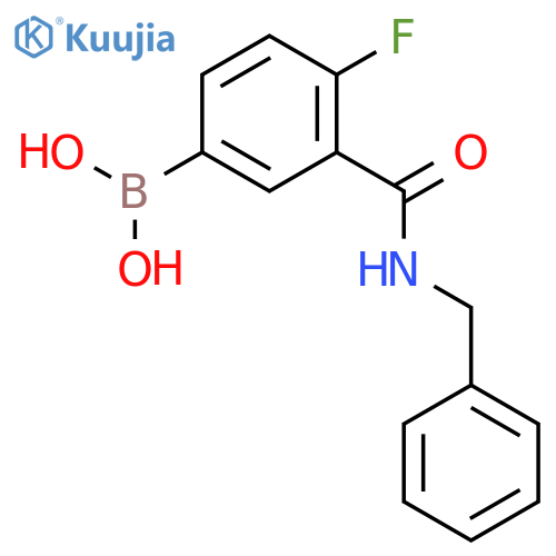 3-(Benzylcarbamoyl)-4-fluorophenylboronic acid structure