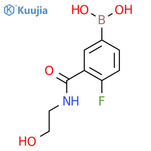 4-Fluoro-3-(2-hydroxyethylcarbamoyl)phenylboronic acid structure