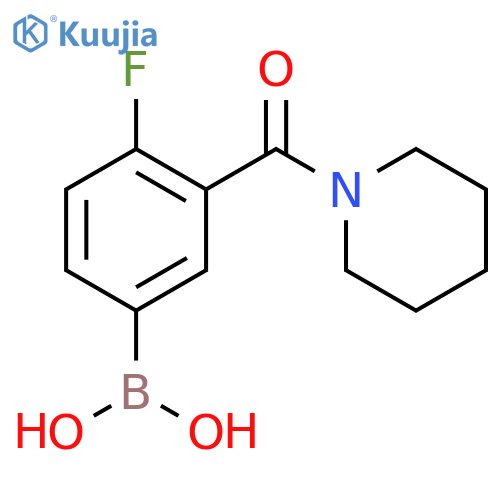 4-Fluoro-3-(piperidine-1-carbonyl)phenylboronic acid structure