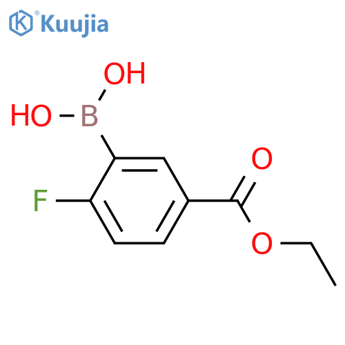 (5-(Ethoxycarbonyl)-2-fluorophenyl)boronic acid structure