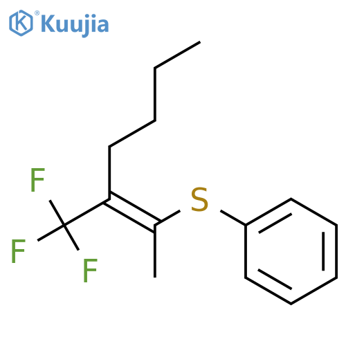 Benzene, [[(1E)-1-methyl-2-(trifluoromethyl)-1-hexenyl]thio]- structure