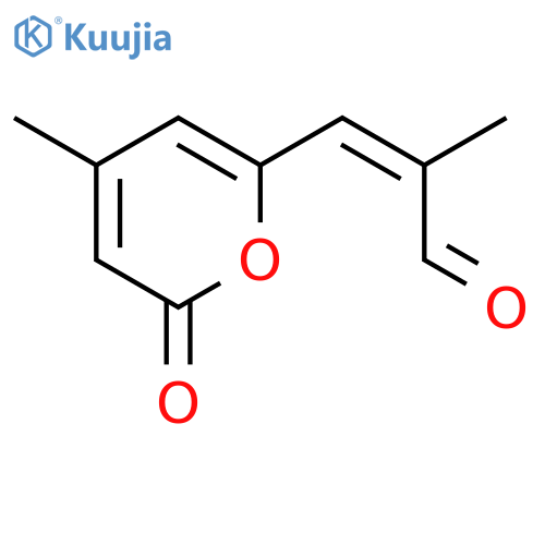 (E)-2-Methyl-3-(4-methyl-2-oxo-2H-pyran-6-yl)propenal structure