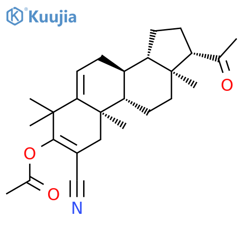 PREGNA-2,5-DIENE-2-CARBONITRILE, 3-(ACETYLOXY)-4,4-DIMETHYL-20-OXO- structure