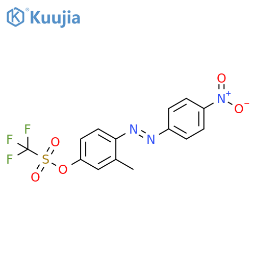 Methanesulfonic acid, trifluoro-,3-methyl-4-[(1E)-(4-nitrophenyl)azo]phenyl ester structure