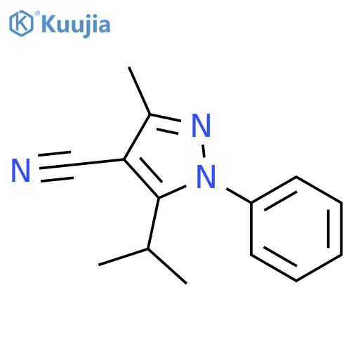 1H-Pyrazole-4-carbonitrile, 3-methyl-5-(1-methylethyl)-1-phenyl- structure