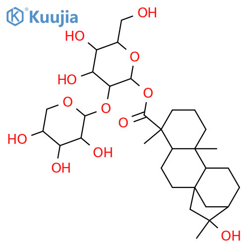 16,19-Kauranediol; (ent-16βOH)-form, 19-Carboxylic acid, 19-O-[α-L-arabinopyranosyl-(1→2)-β-D-glucopyranosyl] ester structure