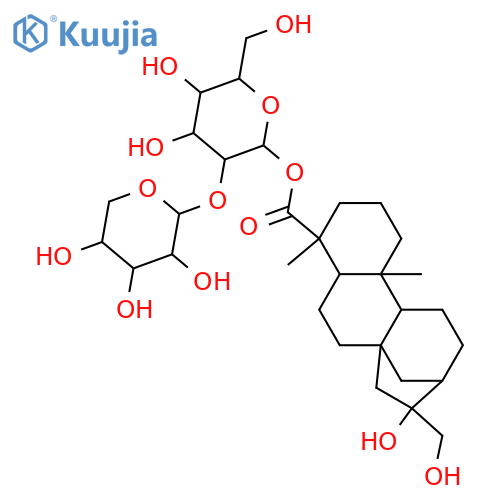 16,17,19-Kauranetriol; (ent-16βOH)-form, 19-Carboxylic acid, 19-O-[α-L-arabinopyranosyl-(1→2)-β-D-glucopyranosyl] ester structure