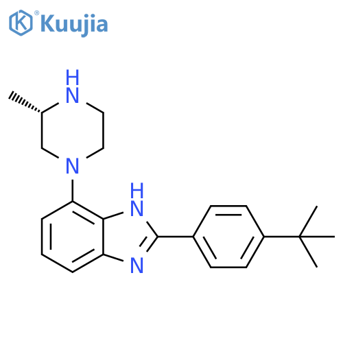1H-Benzimidazole,2-[4-(1,1-dimethylethyl)phenyl]-4-[(3S)-3-methyl-1-piperazinyl]- structure