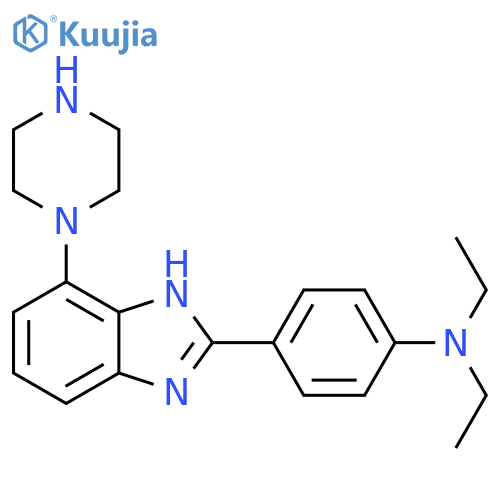 Benzenamine, N,N-diethyl-4-[4-(1-piperazinyl)-1H-benzimidazol-2-yl]- structure