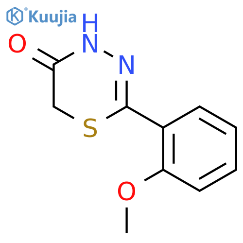 4H-1,3,4-Thiadiazin-5(6H)-one, 2-(2-methoxyphenyl)- structure