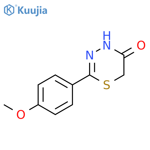 4H-1,3,4-Thiadiazin-5(6H)-one, 2-(4-methoxyphenyl)- structure