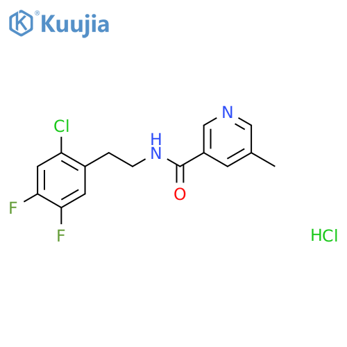 3-Pyridinecarboxamide,N-[2-(2-chloro-4,5-difluorophenyl)ethyl]-5-methyl-, monohydrochloride structure