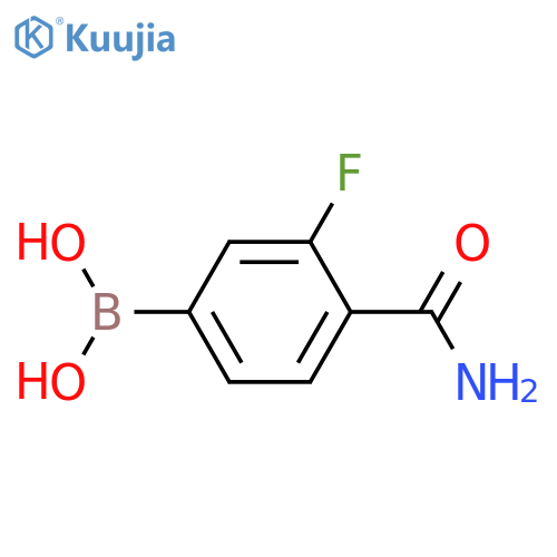 (4-Carbamoyl-3-fluorophenyl)boronic acid structure