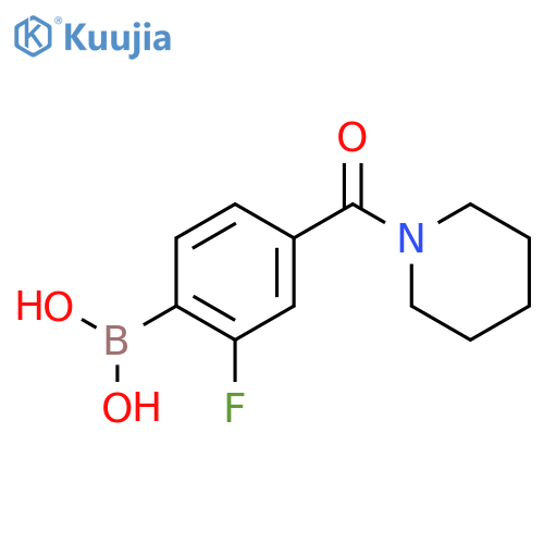 2-Fluoro-4-(piperidine-1-carbonyl)phenylboronic Acid structure
