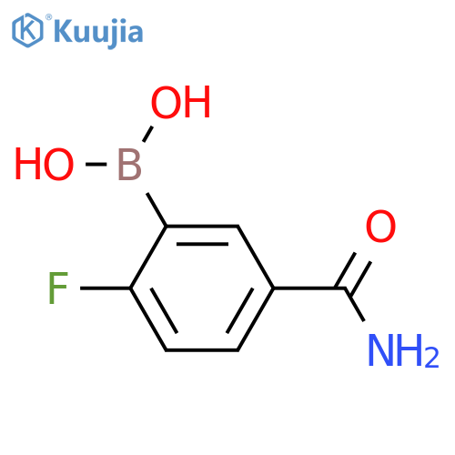 (5-Carbamoyl-2-fluorophenyl)boronic acid structure