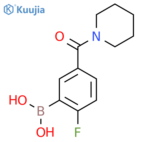 2-Fluoro-5-(piperidine-1-carbonyl)phenylboronic acid structure