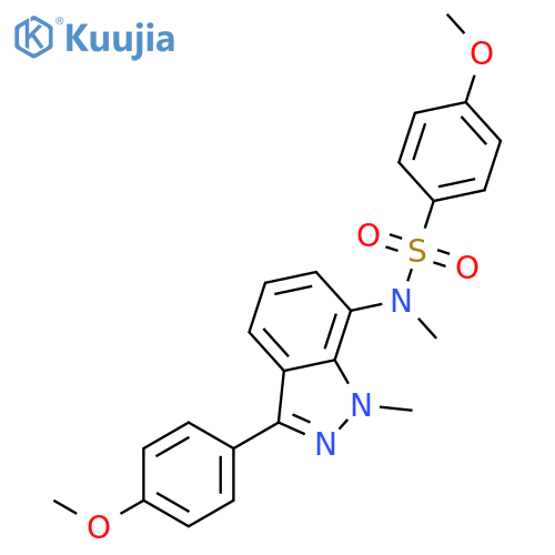 Benzenesulfonamide,4-methoxy-N-[3-(4-methoxyphenyl)-1-methyl-1H-indazol-7-yl]-N-methyl- structure