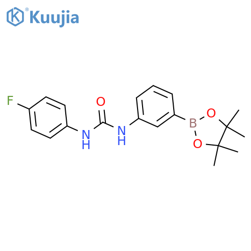 1-(4-fluorophenyl)-3-(3-(4,4,5,5-tetramethyl-1,3,2-dioxaborolan-2-yl)phenyl)urea structure