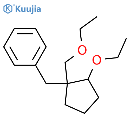 Benzene, [[2-ethoxy-1-(ethoxymethyl)cyclopentyl]methyl]- structure