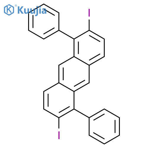 Anthracene, 2,6-diiodo-1,5-diphenyl- structure