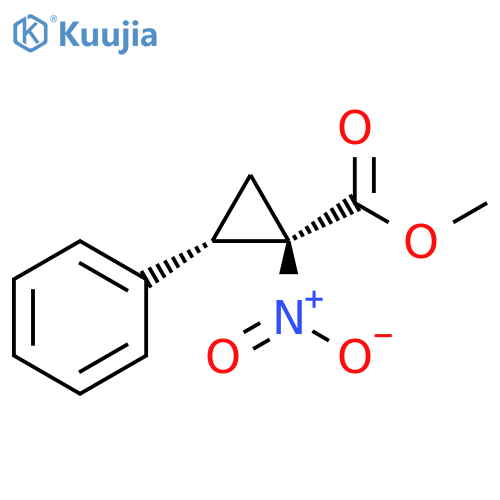 Cyclopropanecarboxylic acid, 1-nitro-2-phenyl-, methyl ester, (1R,2S)- structure