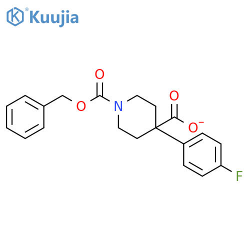1-(benzyloxy)carbonyl-4-(4-fluorophenyl)piperidine-4-carboxylic acid structure