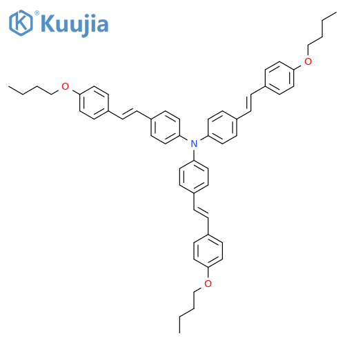 Benzenamine,4-[2-(4-butoxyphenyl)ethenyl]-N,N-bis[4-[2-(4-butoxyphenyl)ethenyl]phenyl]- structure