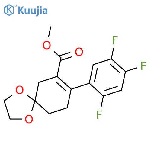 1,4-Dioxaspiro[4.5]dec-7-ene-7-carboxylic acid,8-(2,4,5-trifluorophenyl)-, methyl ester structure