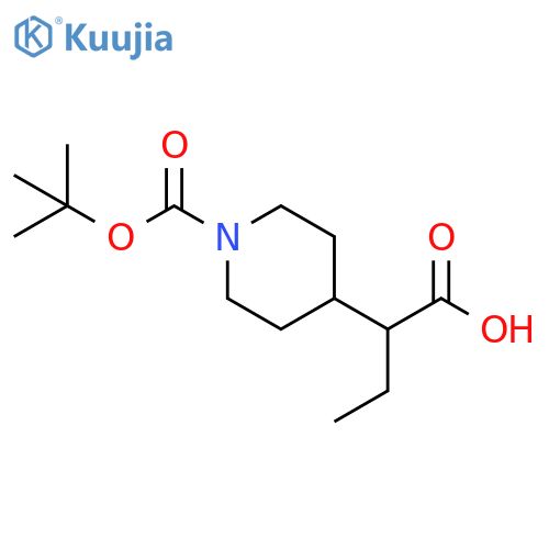 4-Piperidineacetic acid, 1-[(1,1-dimethylethoxy)carbonyl]-a-ethyl- structure