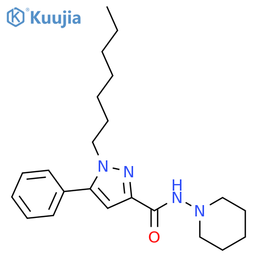 1H-Pyrazole-3-carboxamide, 1-heptyl-5-phenyl-N-1-piperidinyl- structure