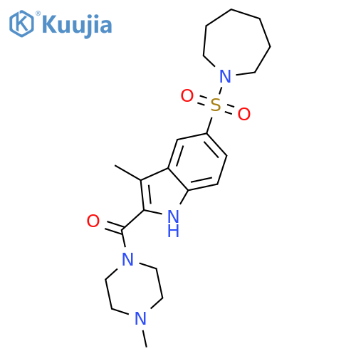 Piperazine,1-[[5-[(hexahydro-1H-azepin-1-yl)sulfonyl]-3-methyl-1H-indol-2-yl]carbonyl]-4-methyl- structure