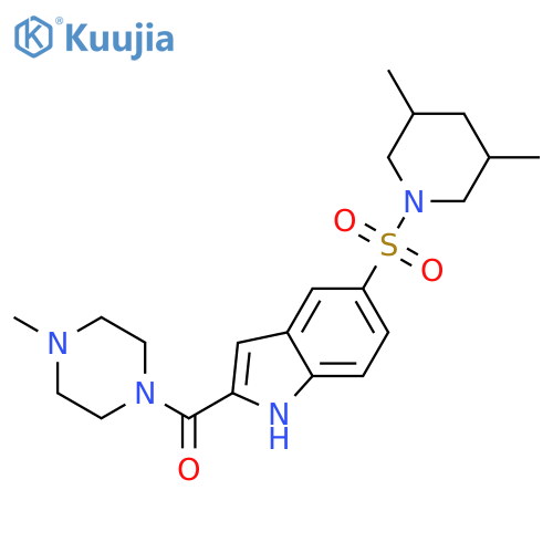 Piperazine,1-[[5-[(3,5-dimethyl-1-piperidinyl)sulfonyl]-1H-indol-2-yl]carbonyl]-4-methyl- structure