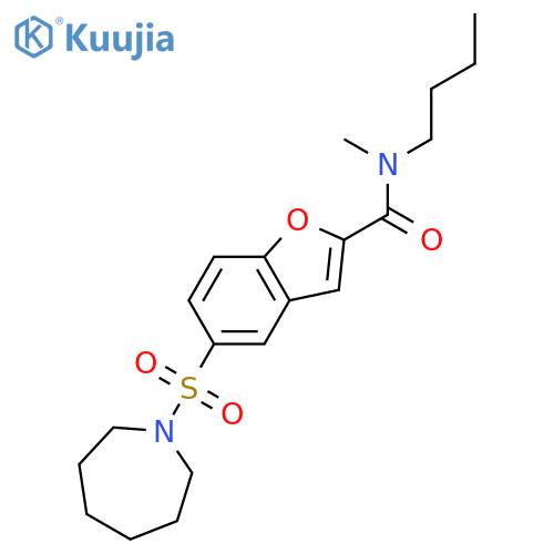 2-Benzofurancarboxamide,N-butyl-5-[(hexahydro-1H-azepin-1-yl)sulfonyl]-N-methyl- structure