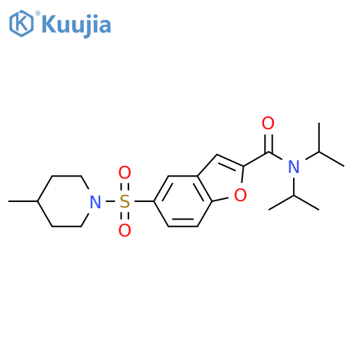 2-Benzofurancarboxamide,N,N-bis(1-methylethyl)-5-[(4-methyl-1-piperidinyl)sulfonyl]- structure