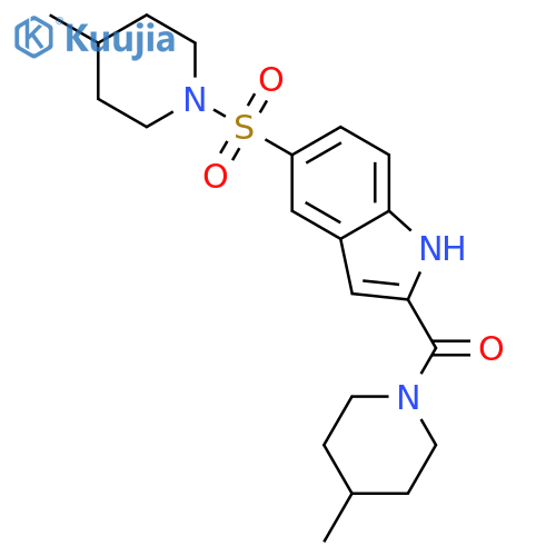 Piperidine,4-methyl-1-[[5-[(4-methyl-1-piperidinyl)sulfonyl]-1H-indol-2-yl]carbonyl]- structure