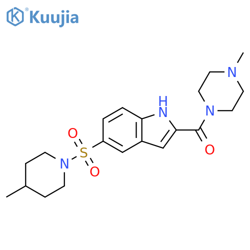 Piperazine,1-methyl-4-[[5-[(4-methyl-1-piperidinyl)sulfonyl]-1H-indol-2-yl]carbonyl]- structure