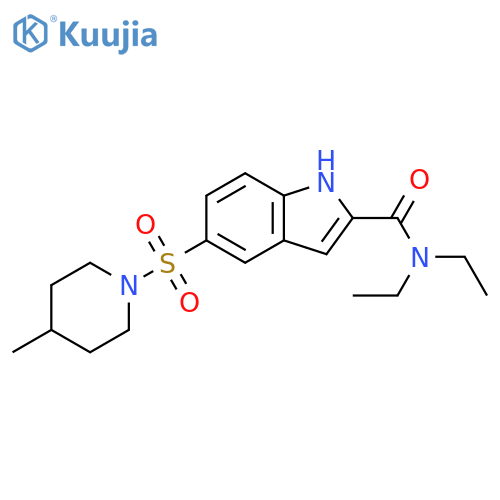 1H-Indole-2-carboxamide,N,N-diethyl-5-[(4-methyl-1-piperidinyl)sulfonyl]- structure