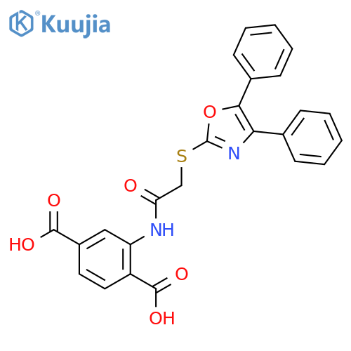 1,4-Benzenedicarboxylic acid,2-[[[(4,5-diphenyl-2-oxazolyl)thio]acetyl]amino]- structure