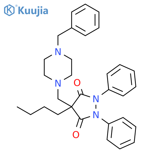 3,5-Pyrazolidinedione,4-butyl-1,2-diphenyl-4-[[4-(phenylmethyl)-1-piperazinyl]methyl]- structure