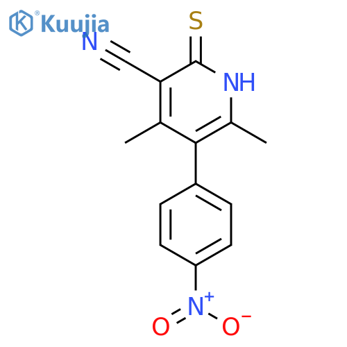 3-Pyridinecarbonitrile,1,2-dihydro-4,6-dimethyl-5-(4-nitrophenyl)-2-thioxo- structure