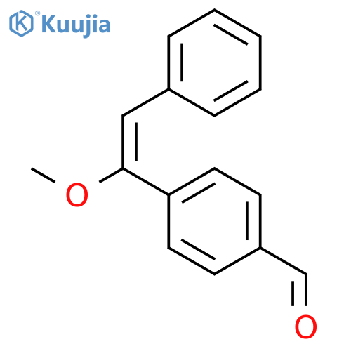 Benzaldehyde, 4-[(1Z)-1-methoxy-2-phenylethenyl]- structure