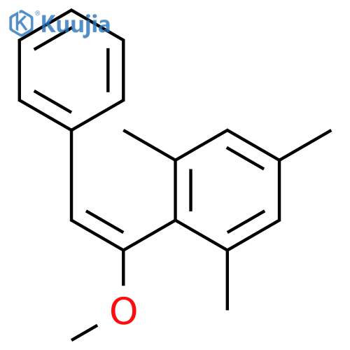 Benzene, 2-[(1Z)-1-methoxy-2-phenylethenyl]-1,3,5-trimethyl- structure