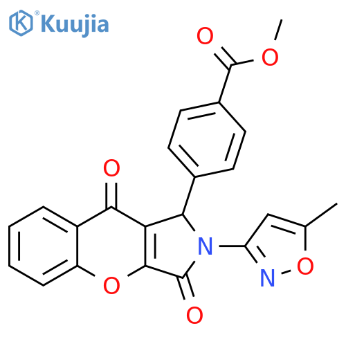 methyl 4-2-(5-methyl-1,2-oxazol-3-yl)-3,9-dioxo-1H,2H,3H,9H-chromeno2,3-cpyrrol-1-ylbenzoate structure