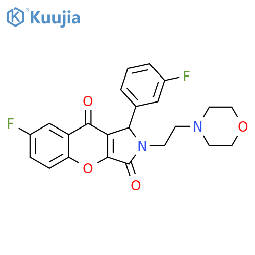 7-fluoro-1-(3-fluorophenyl)-2-2-(morpholin-4-yl)ethyl-1H,2H,3H,9H-chromeno2,3-cpyrrole-3,9-dione structure