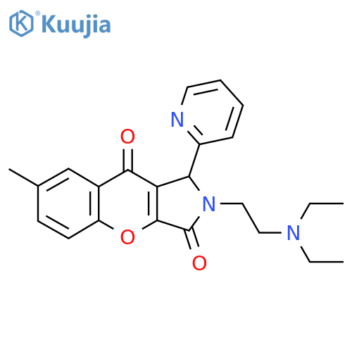 2-2-(diethylamino)ethyl-7-methyl-1-(pyridin-2-yl)-1H,2H,3H,9H-chromeno2,3-cpyrrole-3,9-dione structure