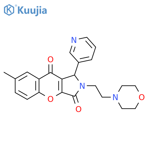 7-methyl-2-2-(morpholin-4-yl)ethyl-1-(pyridin-3-yl)-1H,2H,3H,9H-chromeno2,3-cpyrrole-3,9-dione structure