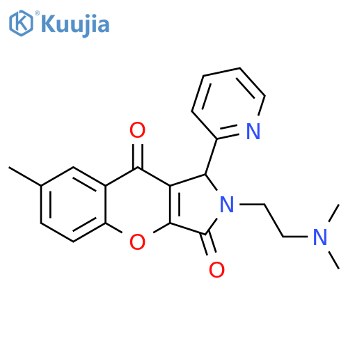 2-2-(dimethylamino)ethyl-7-methyl-1-(pyridin-2-yl)-1H,2H,3H,9H-chromeno2,3-cpyrrole-3,9-dione structure